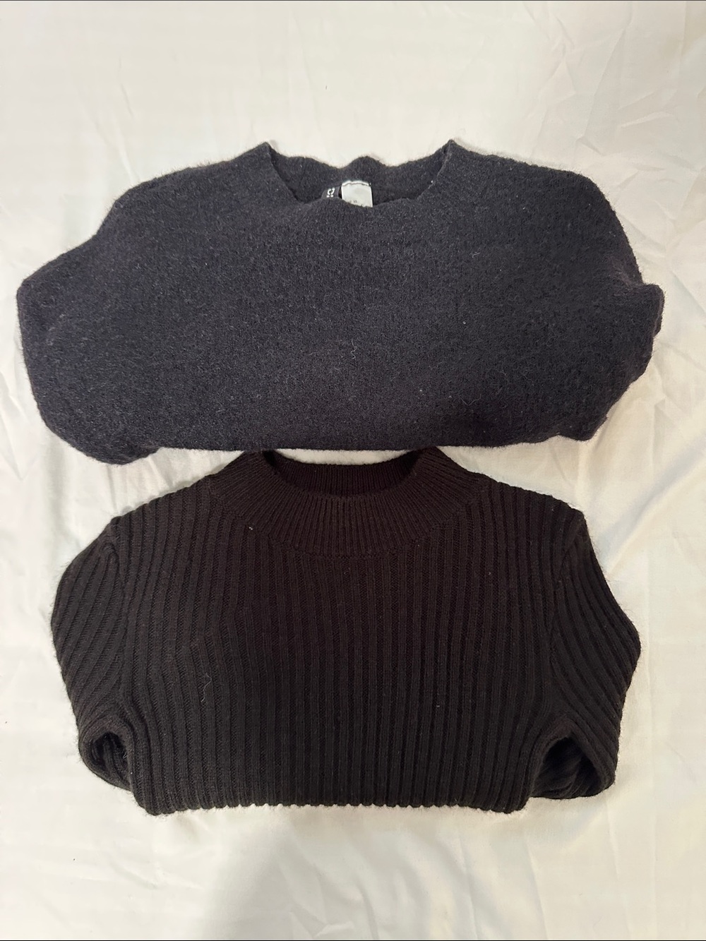 H&M (Bundle of 2) Black Ribbed (XXS) and Black Plain Sweater (XS)